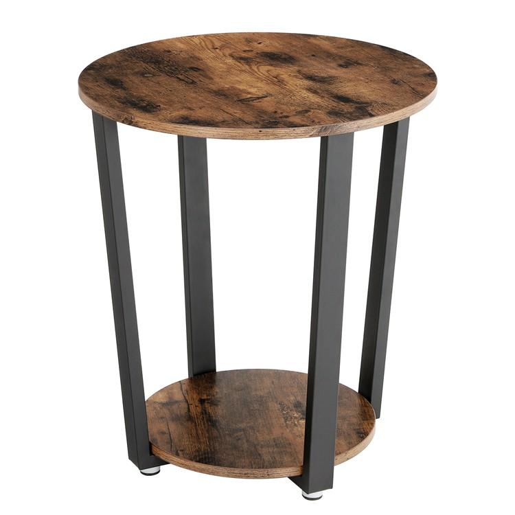 Bijzettafel rond Industrieel Design | Houtlook en Staal | 50x57cm