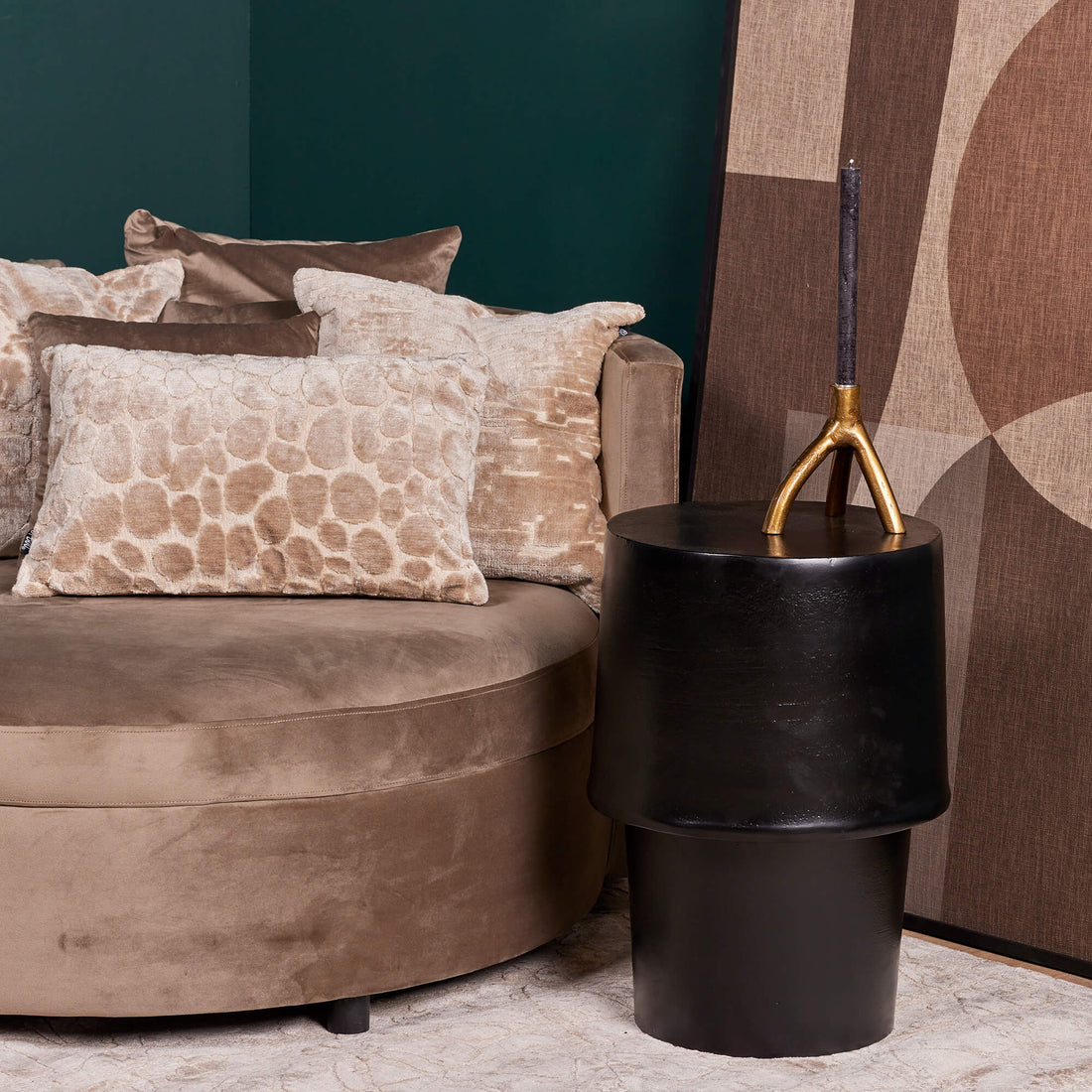 Bijzettafel rond zwart Kacy | aluminium | 60 cm