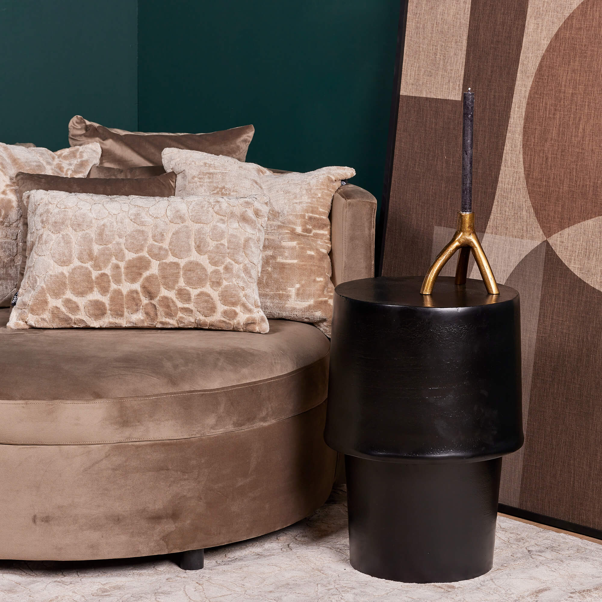 Bijzettafel rond zwart Kacy | aluminium | 60 cm