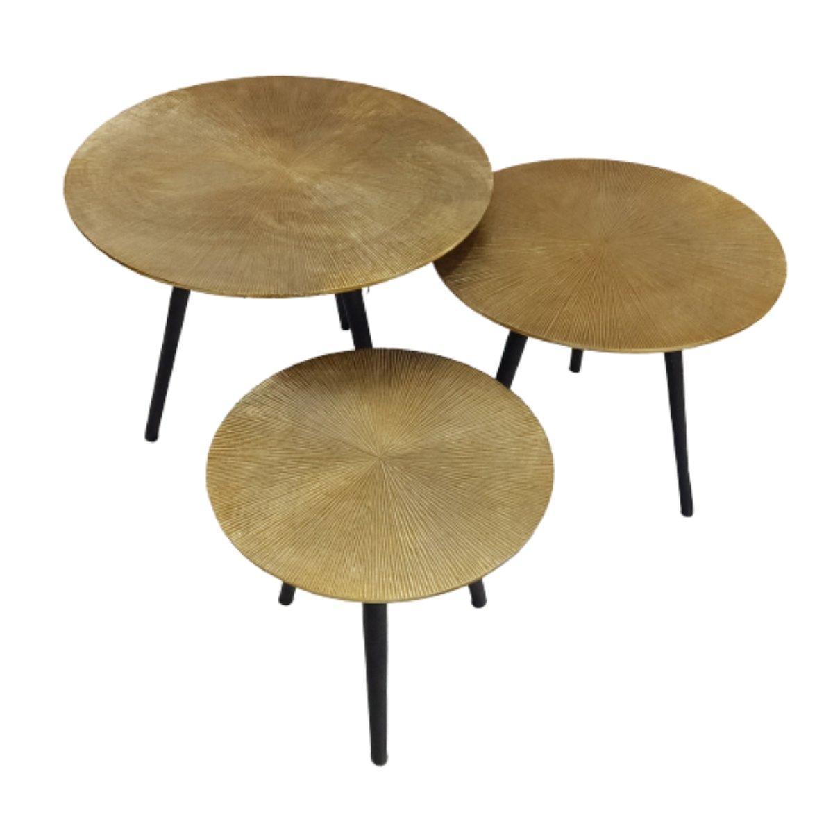 Bijzettafel set zwart goud Ryas | aluminium | 40 cm