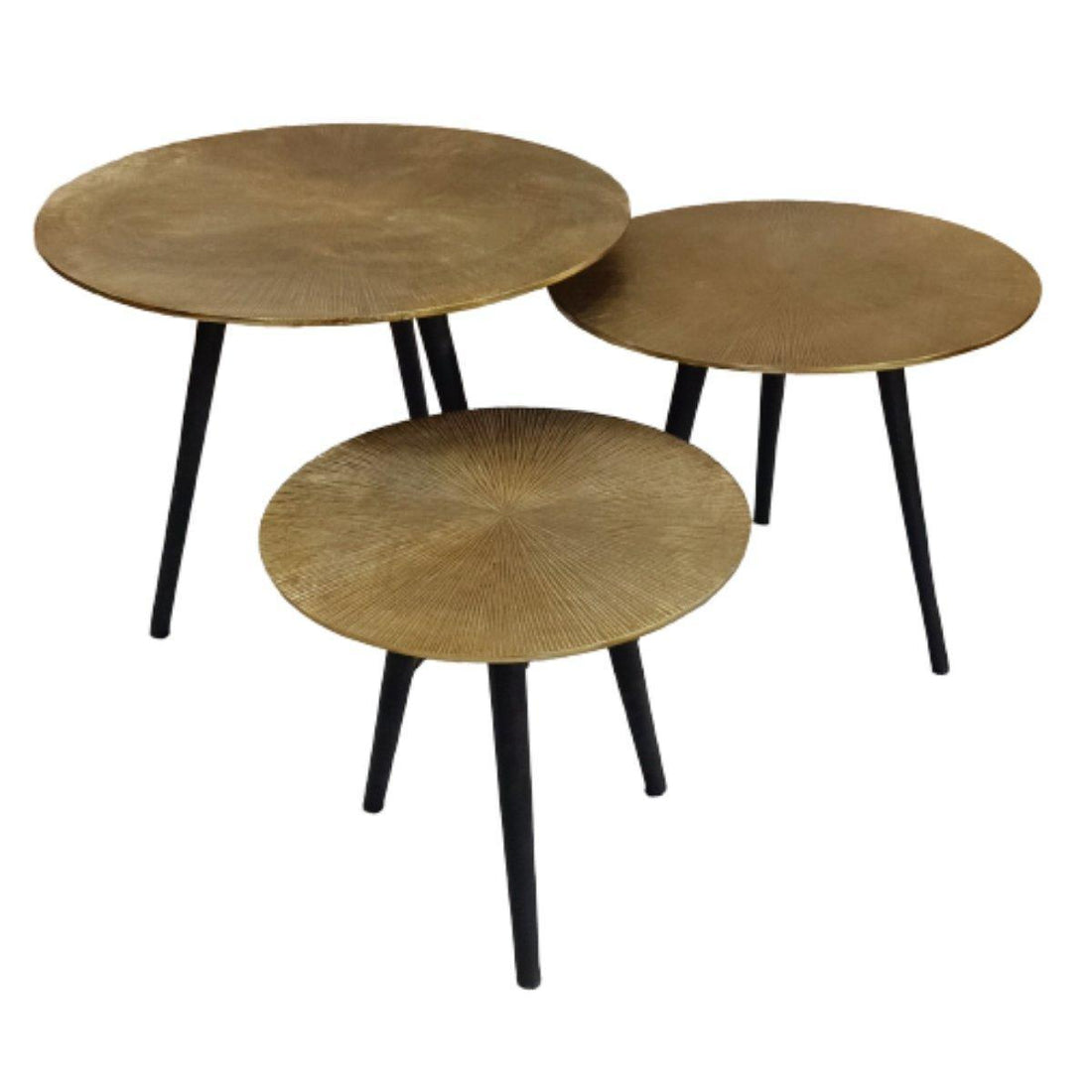 Bijzettafel set zwart goud Ryas | aluminium | 40 cm