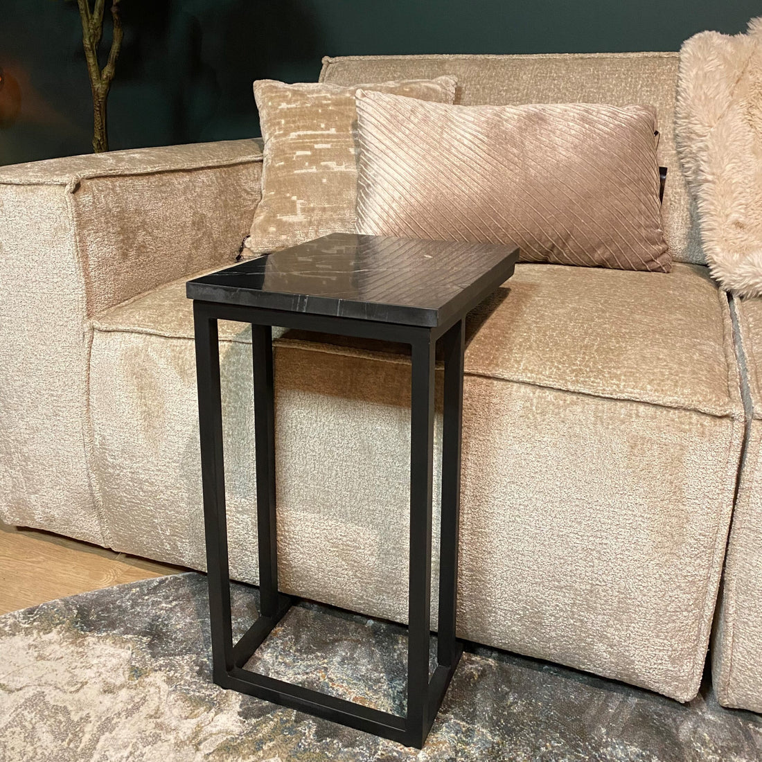 Slider Laptoptafel bijzettafel Nova | Zwart Marmer