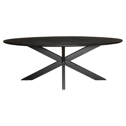 Eetkamertafel Zwart New York | Ovaal | Mangohout Staal | 210 cm