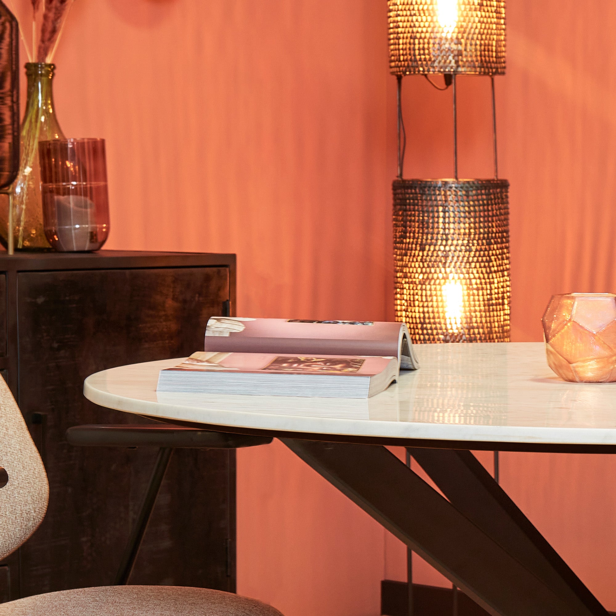 Eettafel Lynn | Rond | Wit marmer | 130 CM