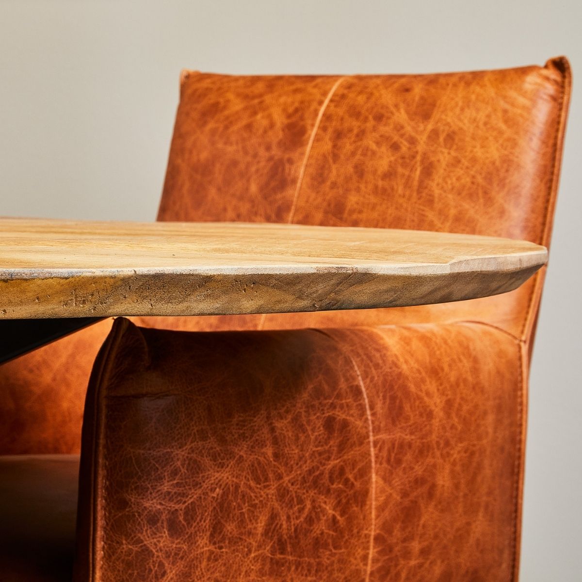 Eettafel Mangohout Staal Arlington | Rond | 140 cm