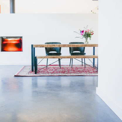 Eettafel bank industrieel | Mangohout en Staal | 100-120-140-160-180cm