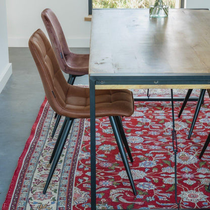 Eettafel industrieel 140 cm | Mangohout en Staal | 140x80x76cm