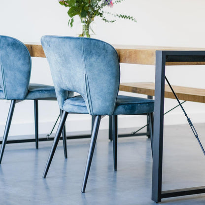 Eettafel industrieel 140 cm | Mangohout en Staal | 140x80x76cm