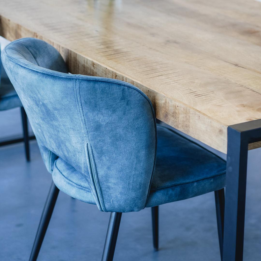 Eettafel industrieel 160 cm | Mangohout en Staal | 160x90x76cm