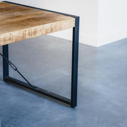 Eettafel industrieel 160 cm | Mangohout en Staal | 160x90x76cm