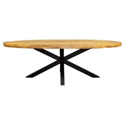 Eettafel ovaal Denver | Mangohout Staal | 160 cm