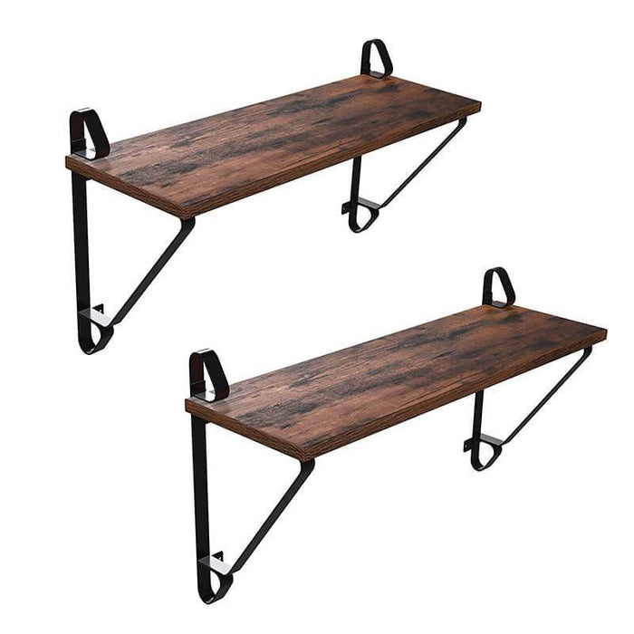 Set van 2 wandschappen Industrieel Design | Houtlook en Staal | 60x20x33cm - Industrieelinhuis.nl