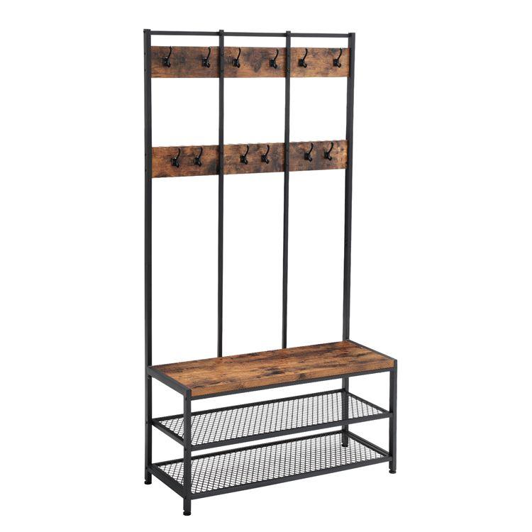 Garderoberek XL Industrieel Design | Houtlook en Staal | 100x40x186cm