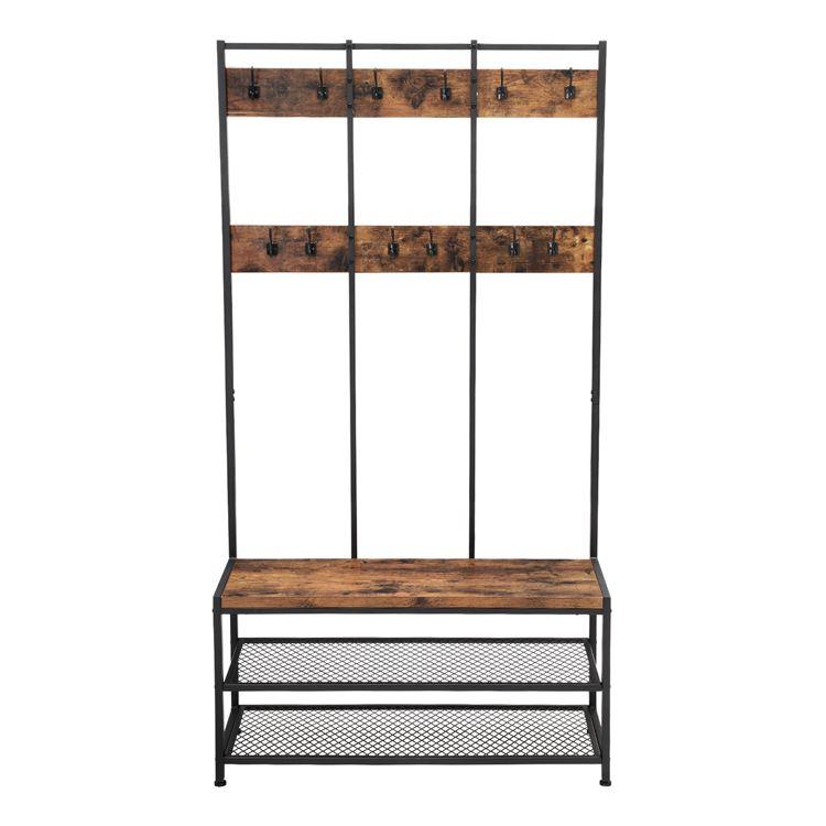 Garderoberek XL Industrieel Design | Houtlook en Staal | 100x40x186cm