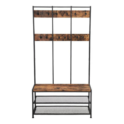 Garderoberek XL Industrieel Design | Houtlook en Staal | 100x40x186cm