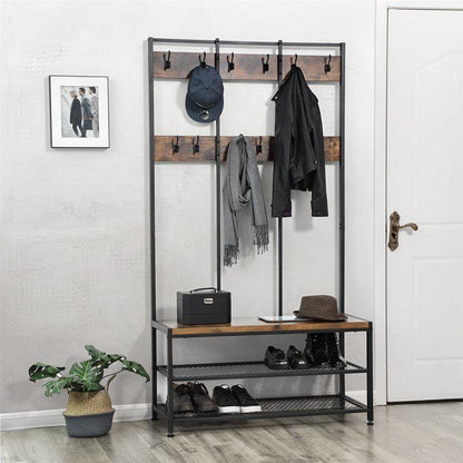 Garderoberek XL Industrieel Design | Houtlook en Staal | 100x40x186cm