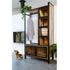 Garderoberek met rail en schappen Industrieel Design | Mangohout en Staal | 100x40x190cm