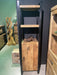 Smalle staande Boekenkast met deur Industrieel Design | Mangohout en Staal | 55x40x200cm - Industrieelinhuis.nl