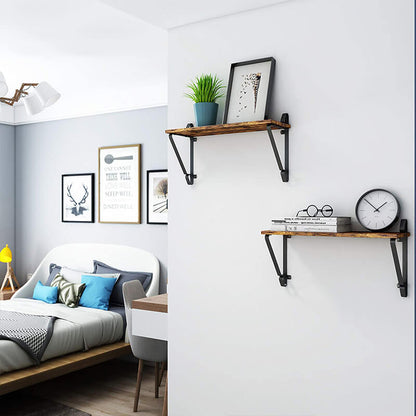Industriële wandplanken | Houtlook en Staal | 60x20x33cm