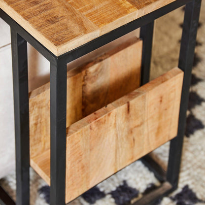 Laptoptafel mangohout | C vormige bijzettafel