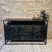 Sidetable Dressoir Kast Jax Visgraat Industrieel Design | Zwart Mangohout en Staal | 150x45x90cm - Industrieelinhuis.nl