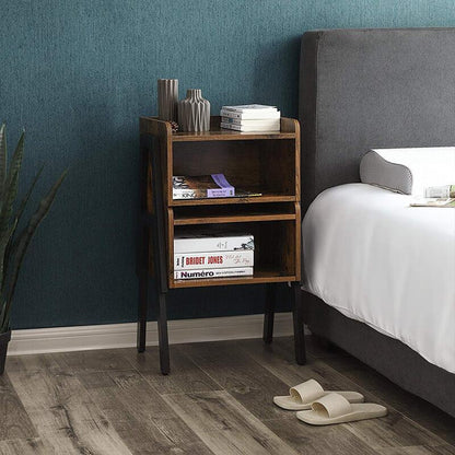 Nachtkastje Industrieel Design | Houtlook en Staal | 42x35x52cm
