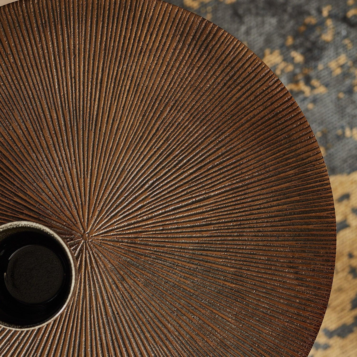Ronde salontafel in goud en zwart | Kate | 40 cm