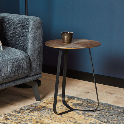 Ronde salontafel in goud en zwart | Kate | 40 cm