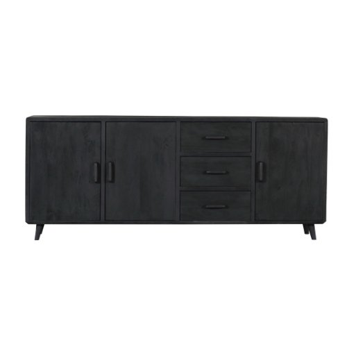 Dressoir Omaha Black | 220 cm - Industrieelinhuis.nl