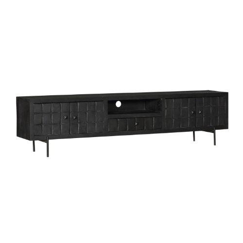 Tv meubel Brandy Black | 220 cm - Industrieelinhuis.nl