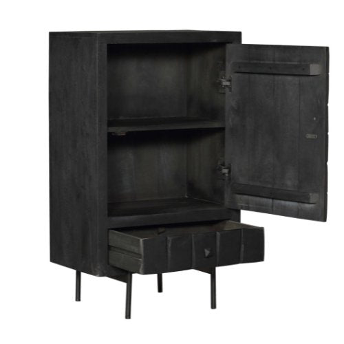 Kabinet Kast Brandy Black | 1 deur 1 lade - Industrieelinhuis.nl