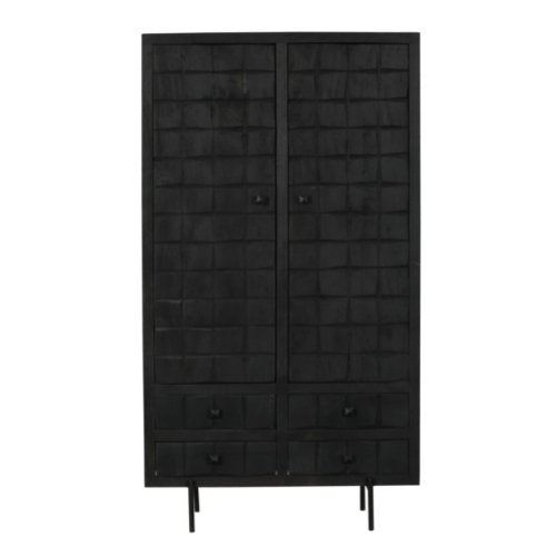 Kabinet Brandy Black | 2 deuren 4 lades - Industrieelinhuis.nl