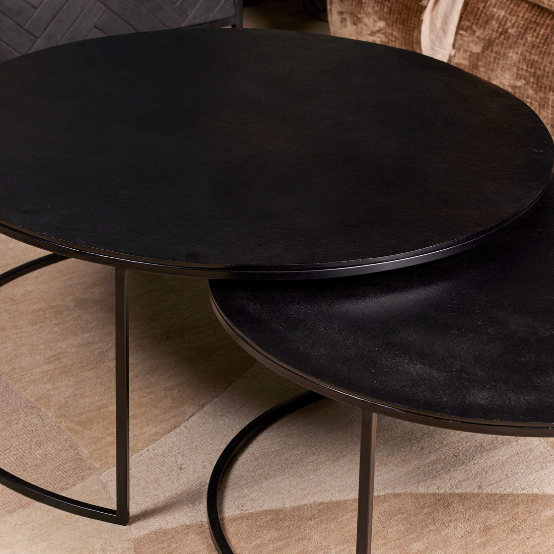 Zwarte Salontafel set Rond Aluminium