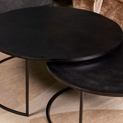 Zwarte Salontafel set Rond Aluminium