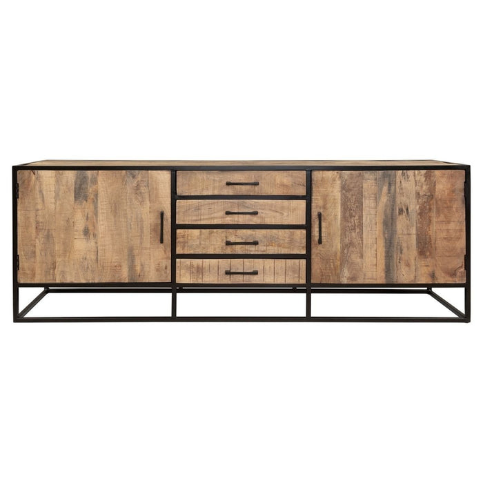 Dressoir Denver | Mangohout en staal | 210 cm - Industrieelinhuis.nl