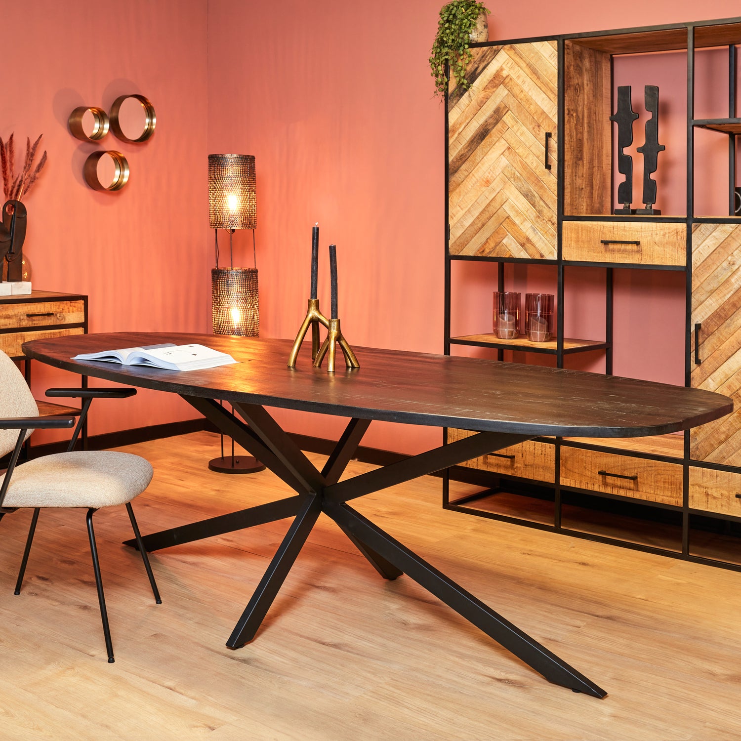 Eettafel Elegance Black | Deens ovaal | 240x110 cm - Industrieelinhuis.nl