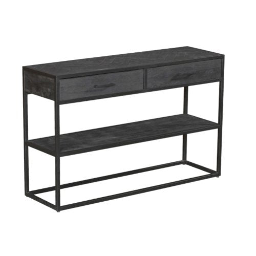 Sidetable zwart New York | 2 lades