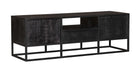 Tv meubel Denver Black 145 cm | Mangohout en staal - Industrieelinhuis.nl