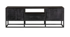 Tv meubel Denver Black 145 cm | Mangohout en staal - Industrieelinhuis.nl