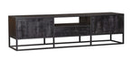 Tv meubel Denver Black 180 cm | Mangohout en staal - Industrieelinhuis.nl