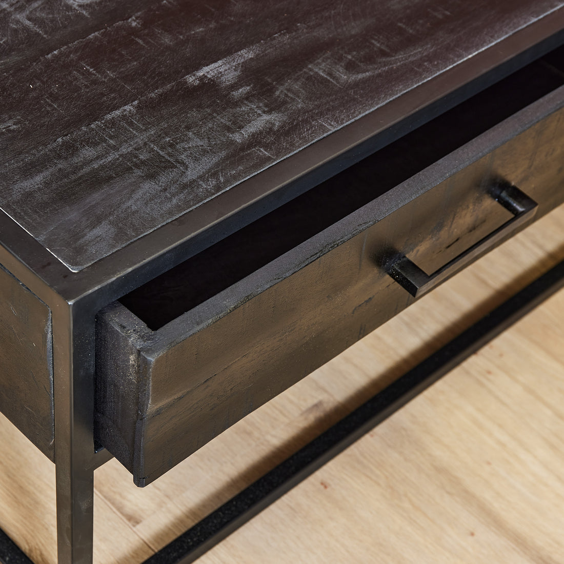 Salontafel Zwart Denver | Mangohout en staal | 130x70x40cm