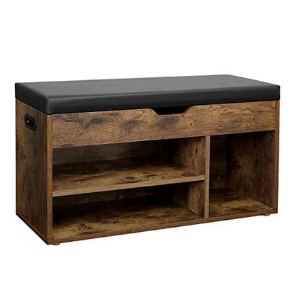 Schoenenbank industrieel | Houtlook en Staal | 80x30x44cm