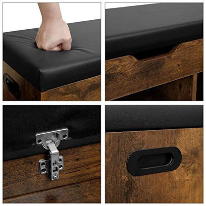 Schoenenbank industrieel | Houtlook en Staal | 80x30x44cm
