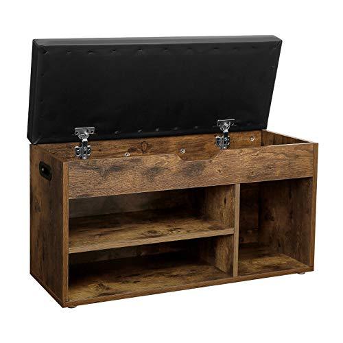 Schoenenbank industrieel | Houtlook en Staal | 80x30x44cm