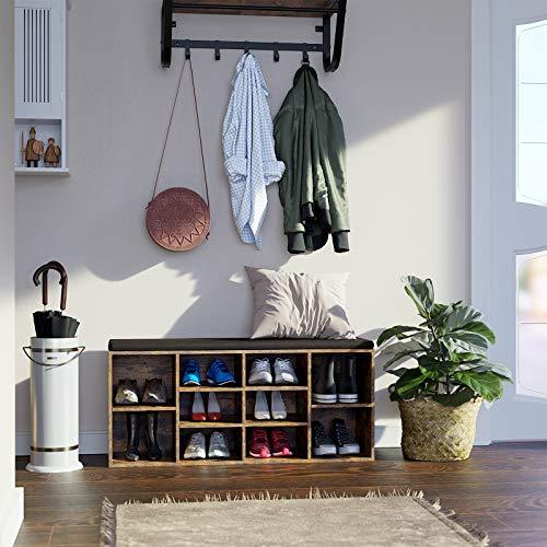 Schoenenbank met kussen | 104x30x48cm