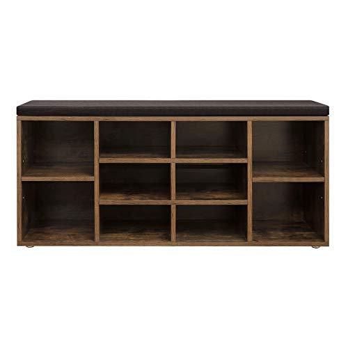 Schoenenbank met kussen | 104x30x48cm