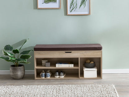 Schoenenbank met kussen 104x51x32 cm