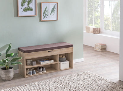 Schoenenbank met kussen 104x51x32 cm