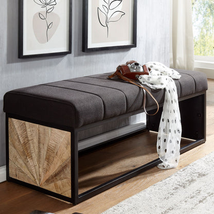 Schoenenbank zwart met kussen | 105 cm x 40 cm x 40 cm |