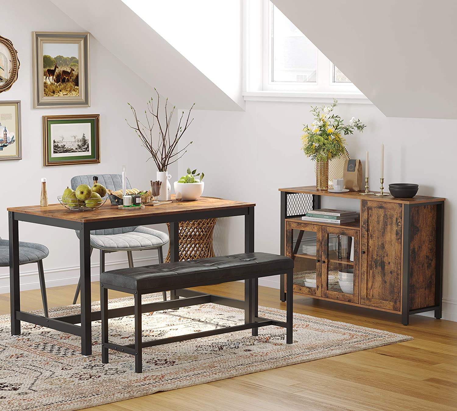 Servieskast laag | Houtlook en Staal | 110x33x75cm